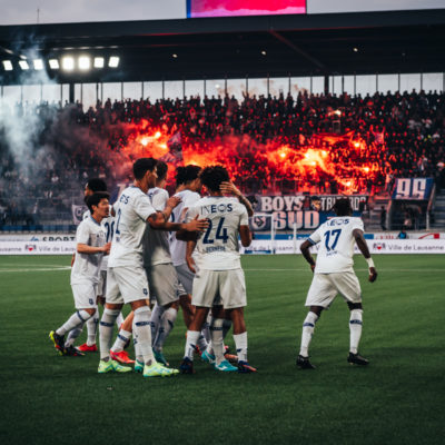 23.05.2023, Lausanne, Stade de la Tuiliere, Challenge League: FC Lausanne-Sport - FC Wil 1900, Lausanne celebrate the 1:0